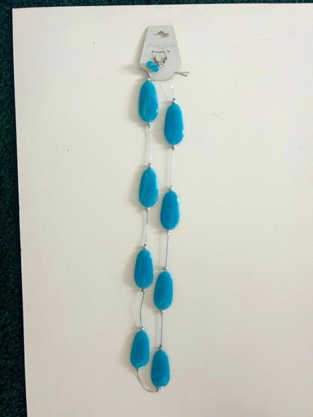 Blue Beaded Necklace NWT